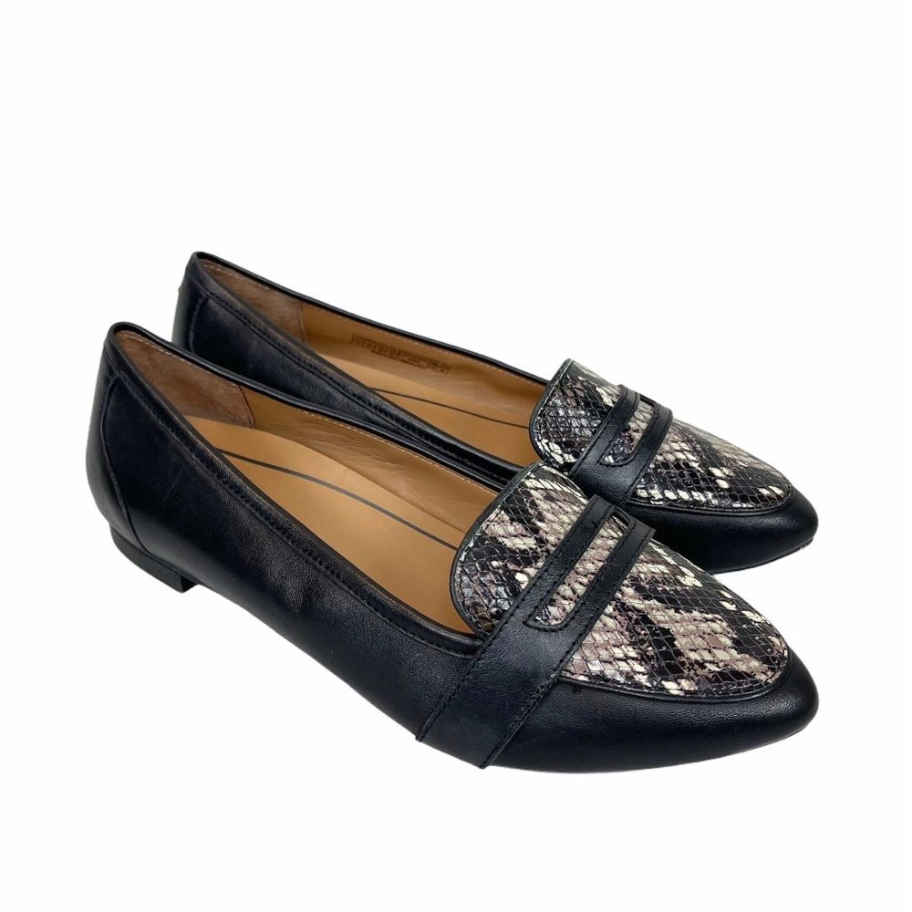 Vionic Savannah Boa Black Snake Skin Loafers